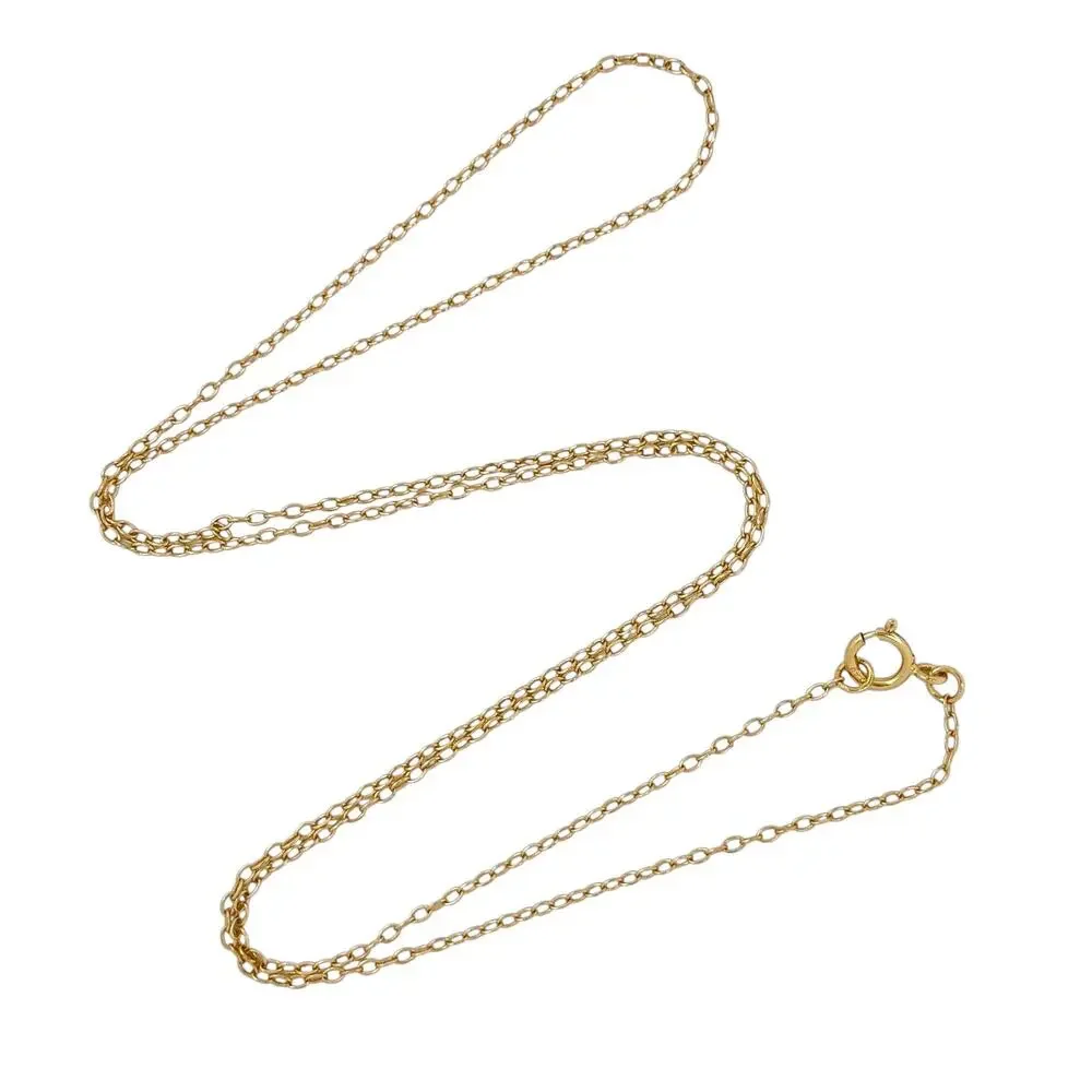 Vintage Gold-Tone Sterling Silver 925 Cable Link Chain Necklace 18
